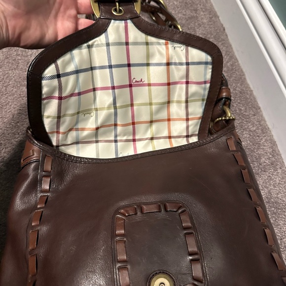 Coach Bleeker Tattersall Laced Strap Whiskey Leather like new - Picture 3 of 17